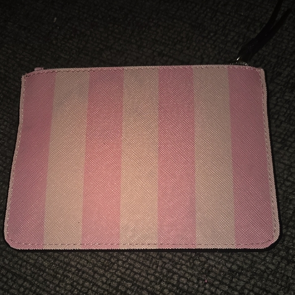 Victoria's Secret Pink Striped Zip Card Case - Picture 2 of 5